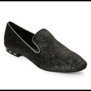Marc Fisher black studded loafers size 9